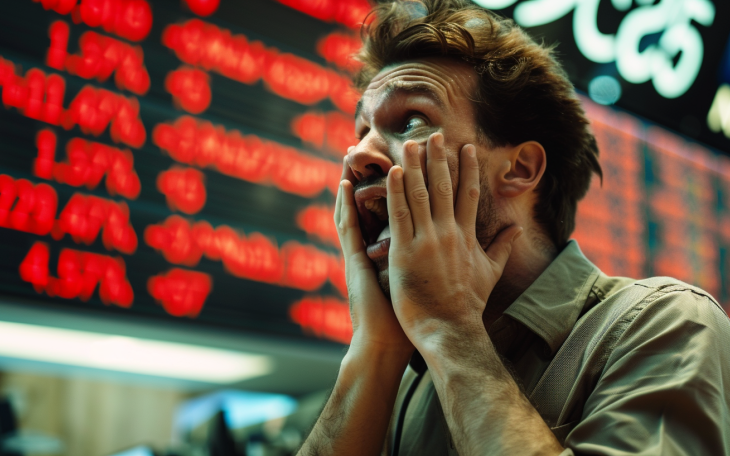 Stock Market Crash Worried Man