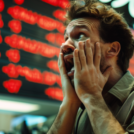 Stock Market Crash Worried Man